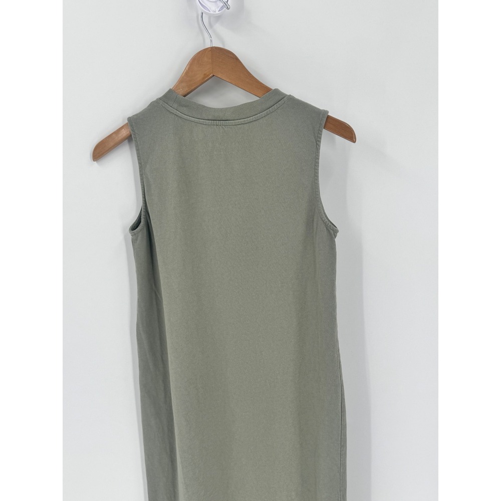 Everlane Cotton Pocket Midi Dress Womens XS Green Sleeveless Tank T-Shirt Dress - Picture 8 of 10